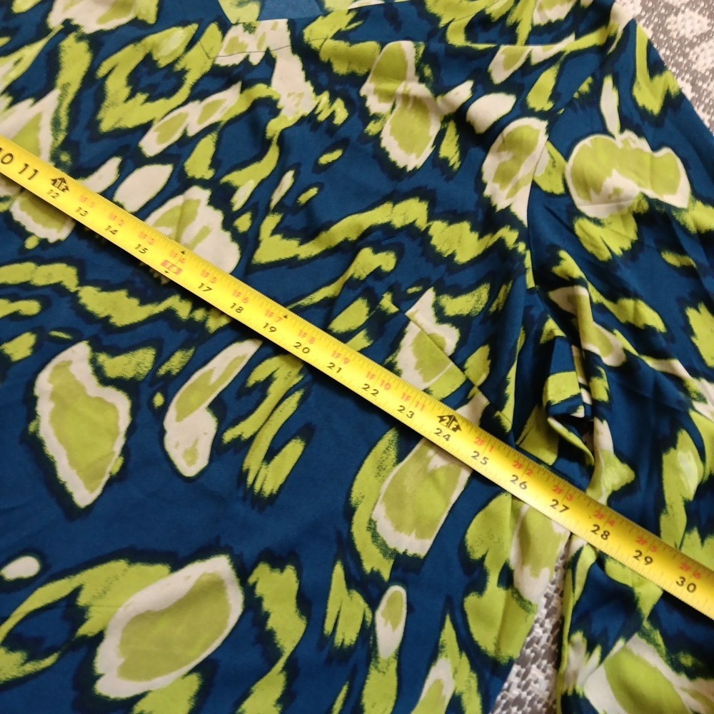 Bellisima by Kim Gravel Tunic Womens Plus 3X Green Blue Flowing Geometric Career - Picture 8 of 12